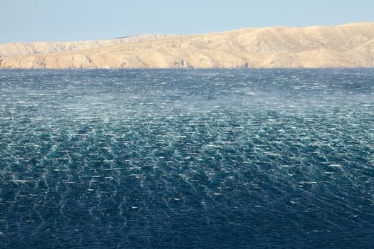 Waves of the stormy sea