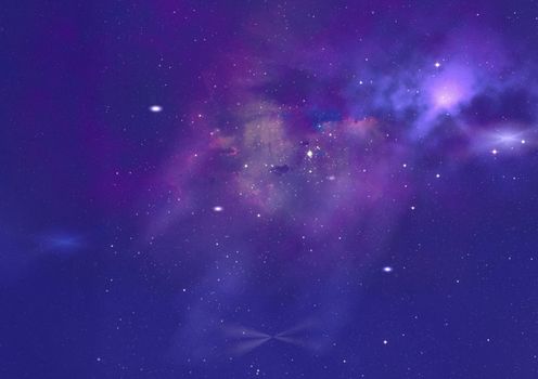 Far being shone nebula and star field against space. "Elements of this image furnished by NASA".