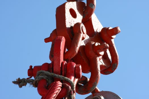 Detail of vessel crane on the ferry