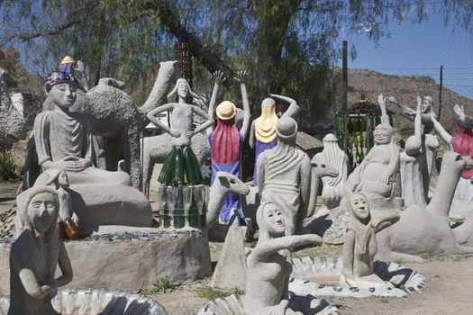 Sculptures at the Owl House Museum in Nieu Bethesda in the Eastern Cape, South Africa