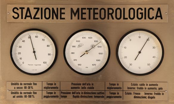 Meteorological instruments of a weather station