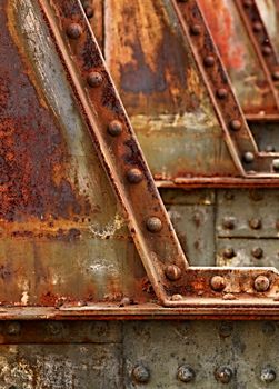 background detail of the old rusty railway bridge