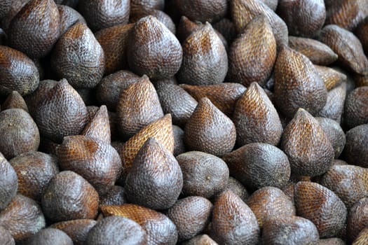 bunch of snake fruit that sold in traditional market
