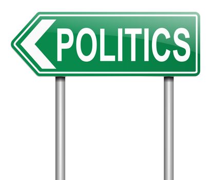 Illustration depicting a sign with a politics concept.