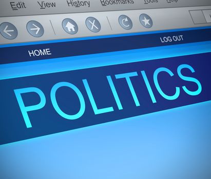 Illustration depicting a computer screen capture with a politics concept.