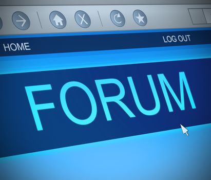 Illustration depicting a computer screen capture with a forum concept.