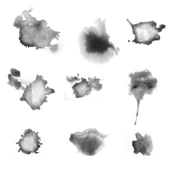 Set of the various gray blots - inkstains