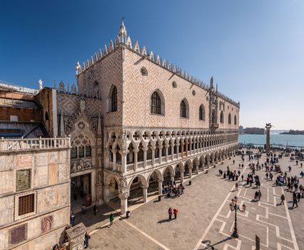 VENICE, ITALY - MARCH 8: Doge's Palace on March 8, 2014 in Venice, Italy. Formerly the residence of the Doge and now a museum, the palace is one of the main landmarks of the city.