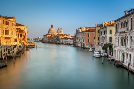 Grand Canal and Santa Maria della Salute Church from Accademia Bridge Venice, Italy