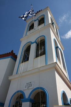 Ortodox church at Loutraki,Greek port on Skopelos island