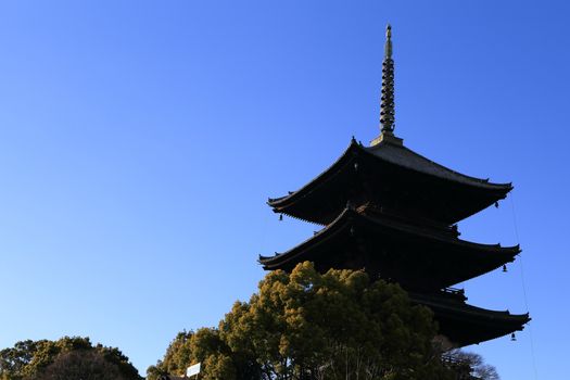 Daigoji Temple Five-storied Pagoda in spring, kyoto, japan