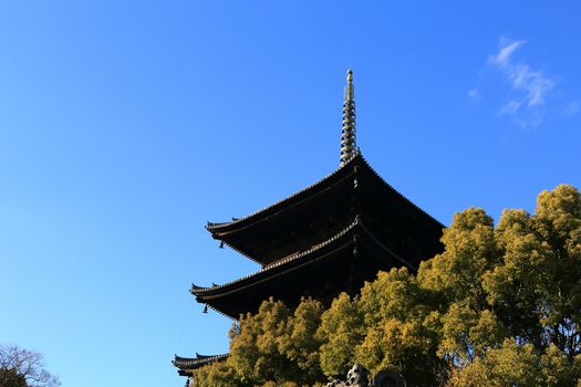 Daigoji Temple Five-storied Pagoda in spring, kyoto, japan