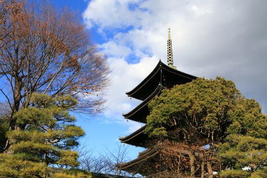 Daigoji Temple Five-storied Pagoda in spring, kyoto, japan