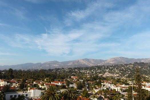 Santa Barbara skyline with mountains in the background.