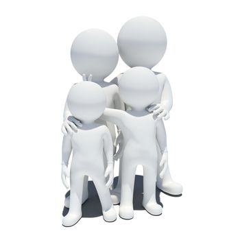 Family 3d people. Isolated on white background