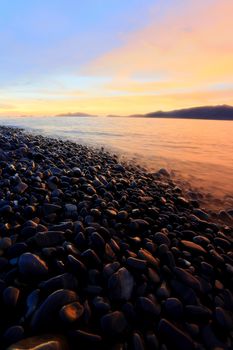 Twilight:An island of smooth polished rocks in formation, a tourist attraction near Koh Lipe (aka Ko Lipeh)