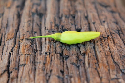 Hot chili pepper on old wooden background