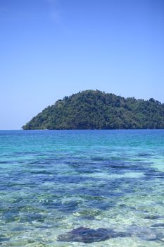 beautiful island with white beach and clear sky and blue sea in andaman thailand, lipe