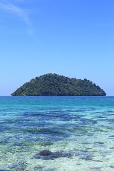 beautiful island with white beach and clear sky and blue sea in andaman thailand, lipe