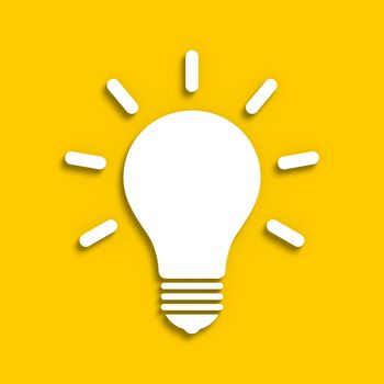 Sketchy electric bulb on a yellow background