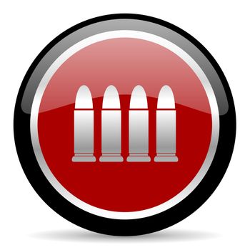 red glossy web button on white background