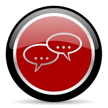 red glossy web button on white background