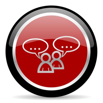 red glossy web button on white background