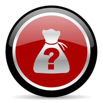 red glossy web button on white background
