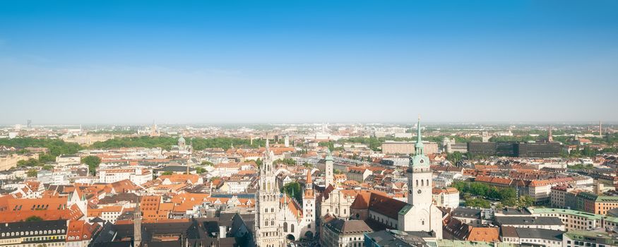 A panoramic image of Munich in Bavaria Germany