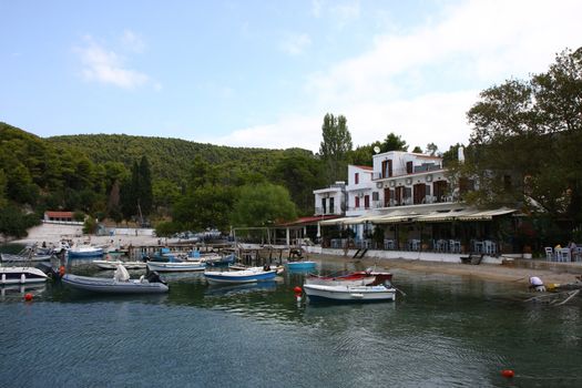 Small port on the Greek island Skopelos