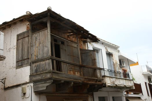 Mix of ancient Greek and Turkish architecture in Skopelos town,Greece