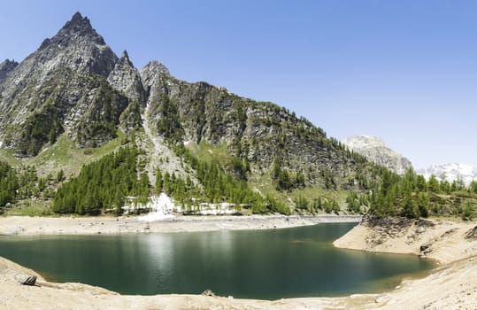 Lake of Devero in spring season, Piedmont - Italy