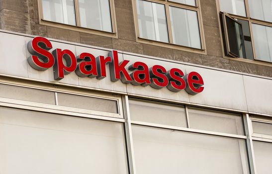 BERLIN, GERMANY - MAY 30, 2014:The logo of the German bank Sparkasse.