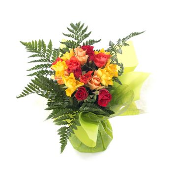 bouquet of flowers in front of white background