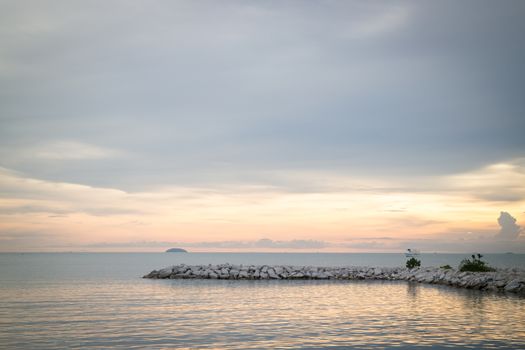 Relaxing sunset of sea view, stock photo