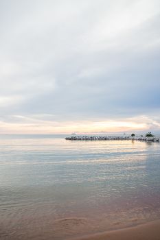 Beautiful sunset view of seashore, stock photo