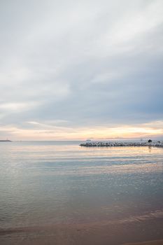 Sunset view of sea beach, stock photo