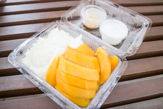 Set of sweet mango and sticky rice, stock photo