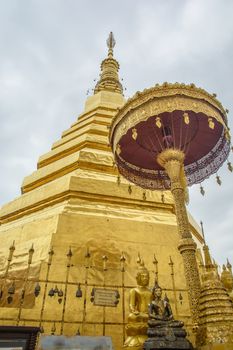 the gorgeous golden pagoda in Thai temple