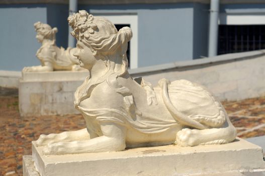  White marble sphinxes  (Kuskovo Estate near Moscow)                             