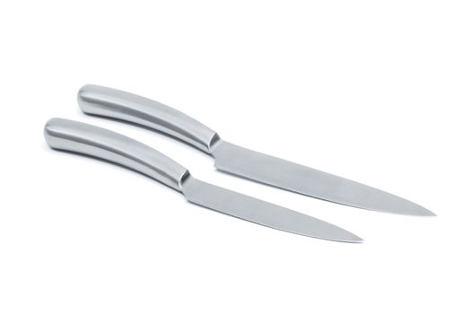 Two kitchen knife on a white background