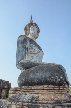 picture of the side view of the old buddha in the historical park