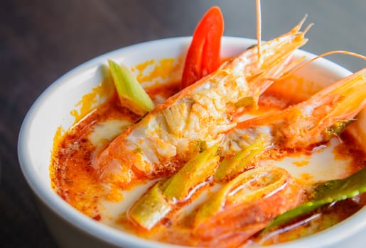 Traditional Thai seafood  Tom Yum soup. Most popular of all kind of soup in Thailand