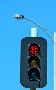 This traffic light indicates a good symbol of controling the street.