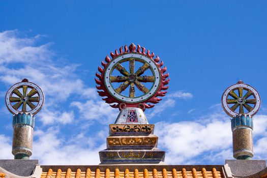 symbol of Buddhist at roof of temple pavilion,Chaingrai,Thailand