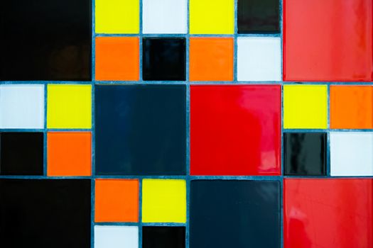 colorful mosaic glass wall,shallow focus