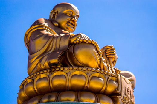 big Kasennen sculpture at the top of building,chinese temple,Chiangrai,Thailand