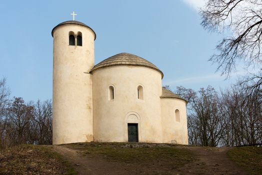 Rotunda of St. George at the top of the mountain Rip is a significant religious and cultural heritage, it is a Romanesque rotunda, one of the oldest buildings in the Czech Republic. For the first time in written sources mentioned for local rotunda of St. George in 1126. Rip mountain, Czech republic.