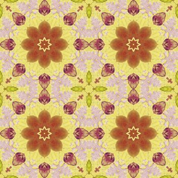 Artistic background, abstract seamless floral pattern with colorful leaves of plants