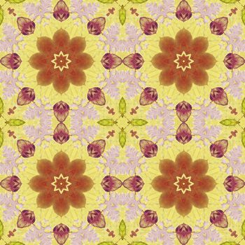 Artistic background, abstract seamless floral pattern with colorful leaves of plants